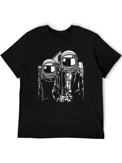 Astronaut American Gothic Black T-Shirt