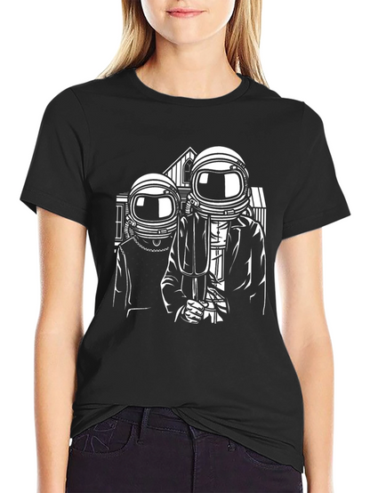 Astronaut American Gothic Black T-Shirt