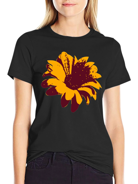 Bold Floral Graphic Tee - Black