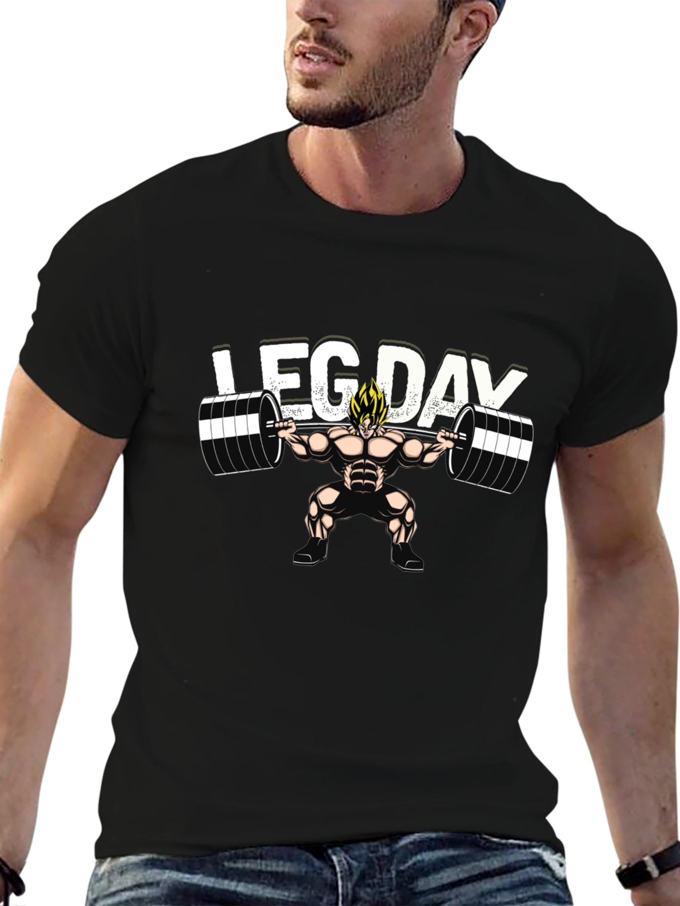 Leg Day Anime T-Shirt - Black