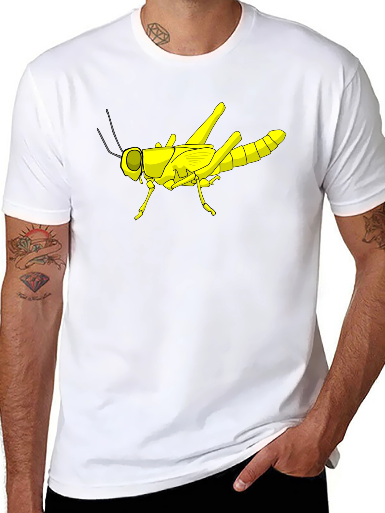 Grasshopper Graphic Tee - Black Cotton T-Shirt