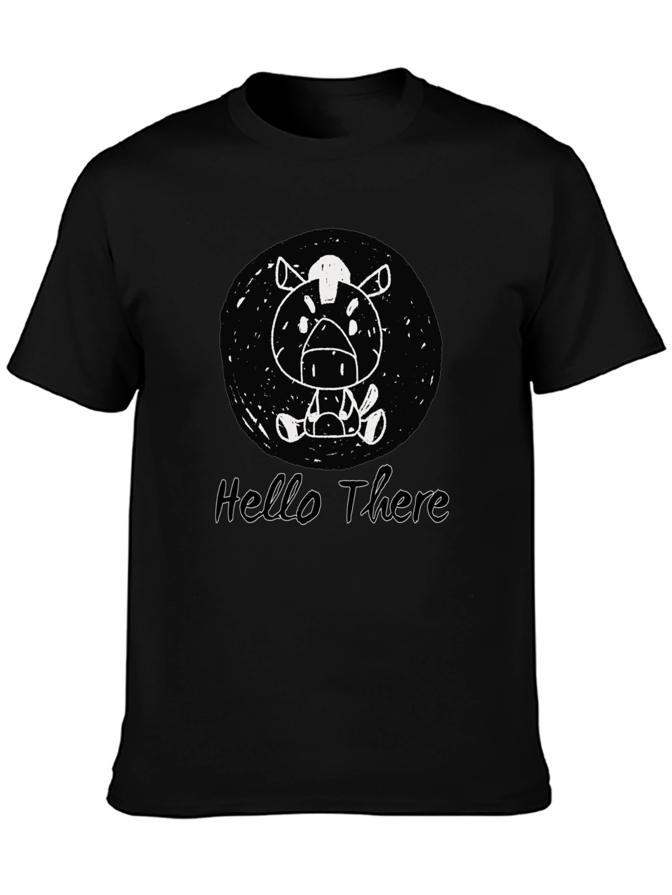 Cartoon Horse Black T-Shirt - Hello There Design