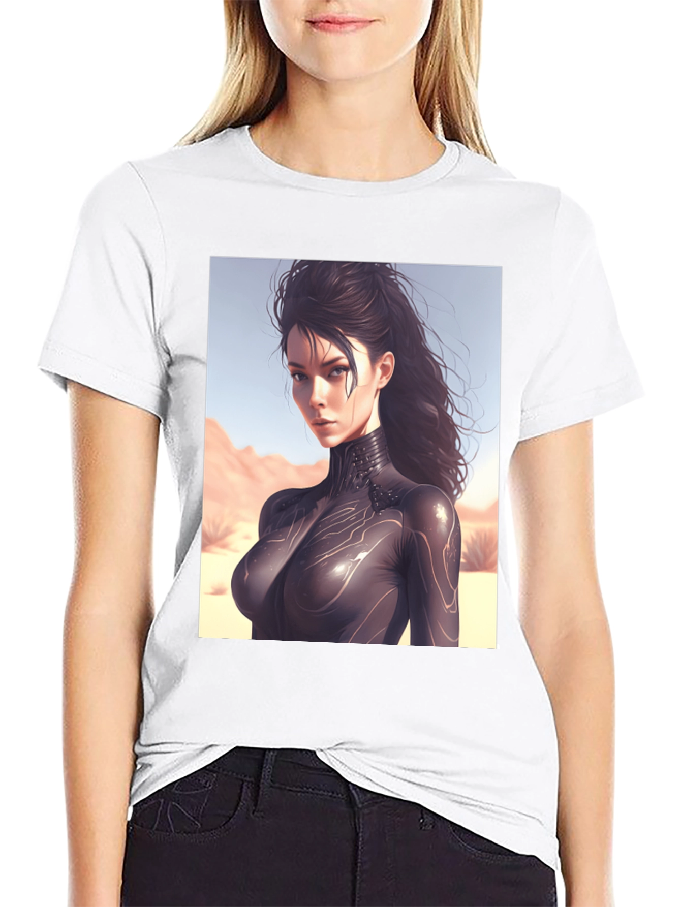 Sci-Fi Woman Black T-Shirt