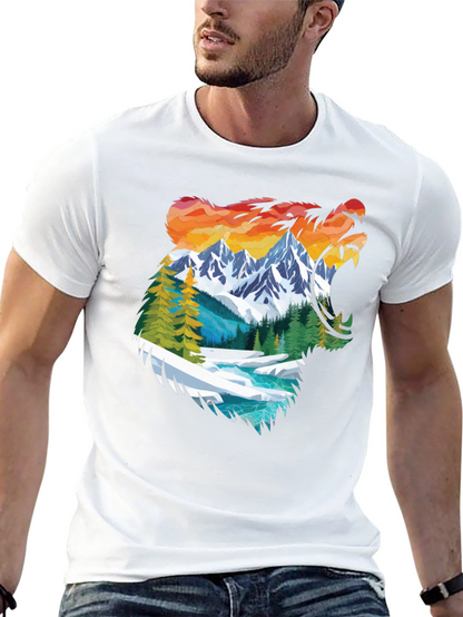 Nature Bear Graphic Tee - Mens Black Shirt