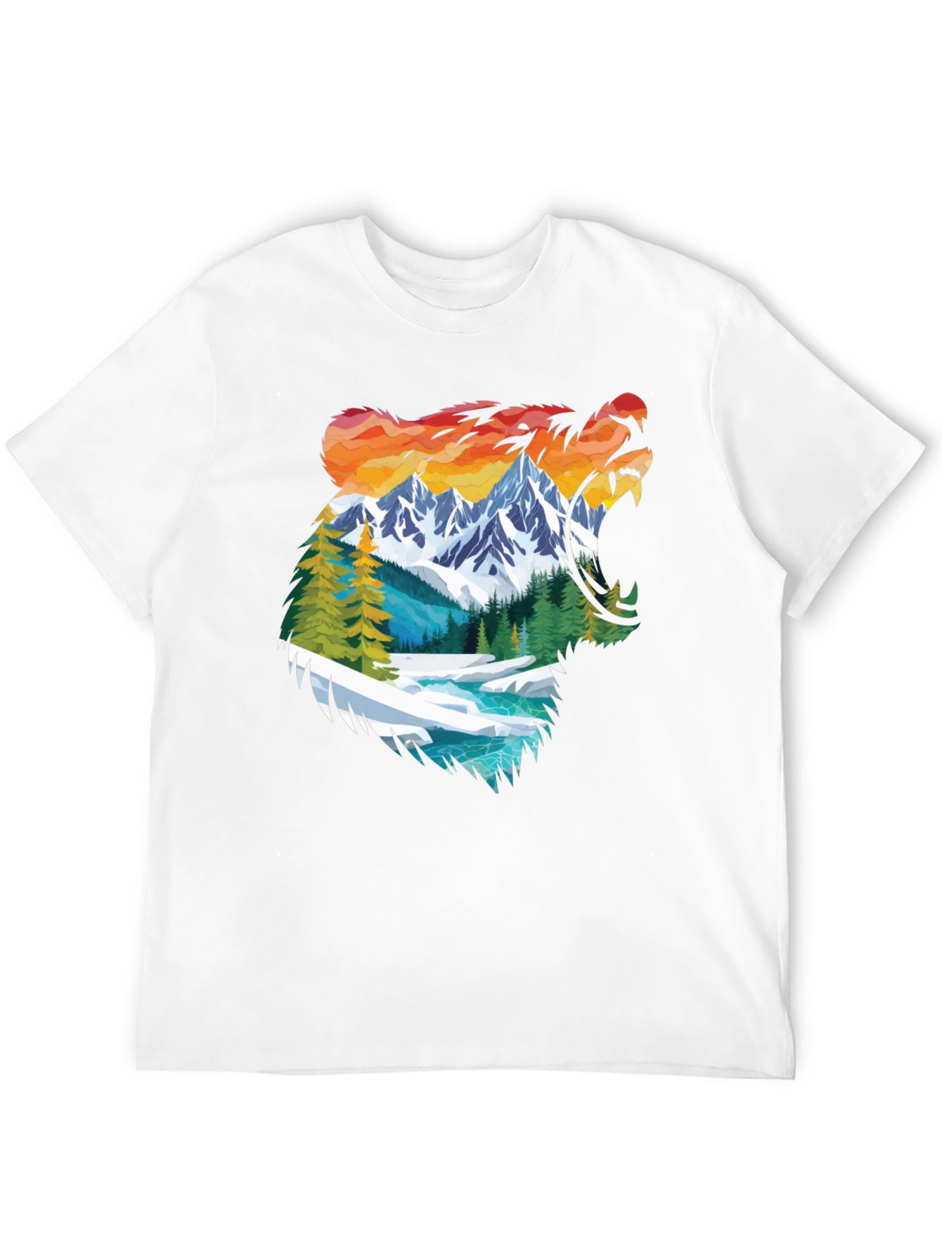 Nature Bear Graphic Tee - Mens Black Shirt
