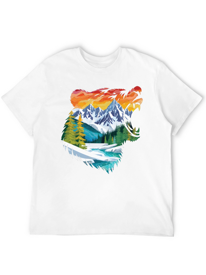 Nature Bear Graphic Tee - Mens Black Shirt