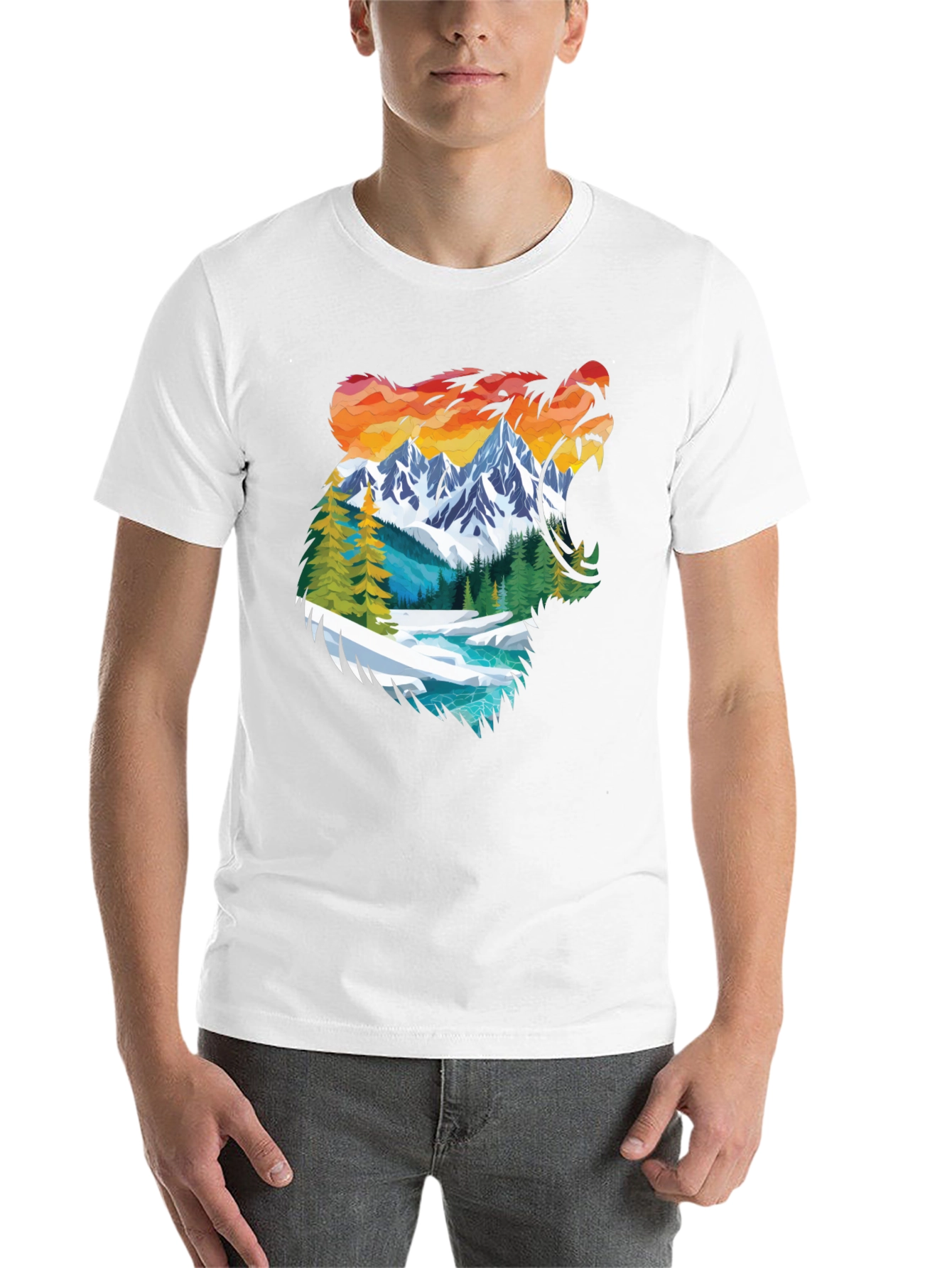 Nature Bear Graphic Tee - Mens Black Shirt