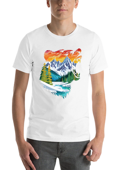 Nature Bear Graphic Tee - Mens Black Shirt