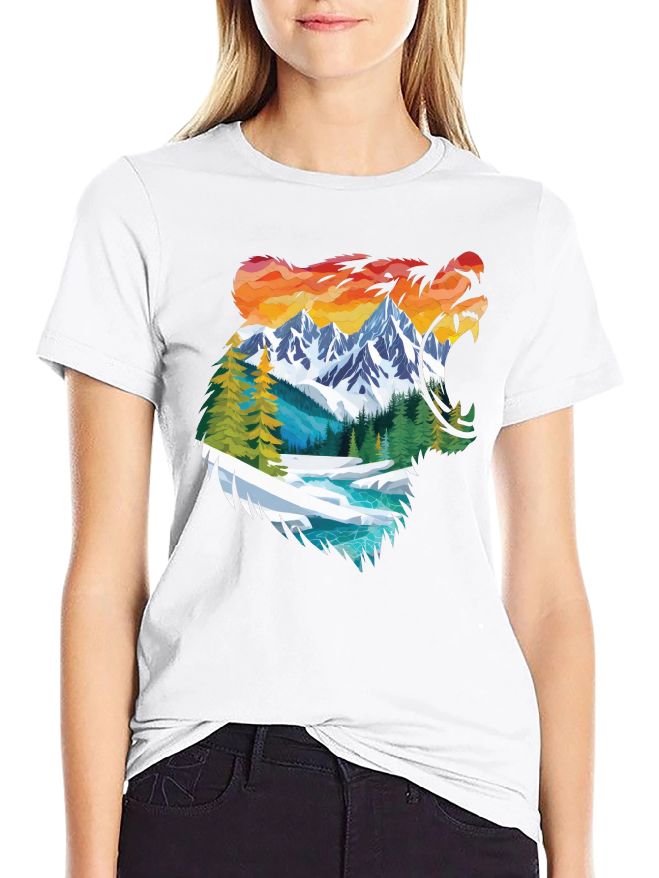 Nature Bear Graphic Tee - Mens Black Shirt