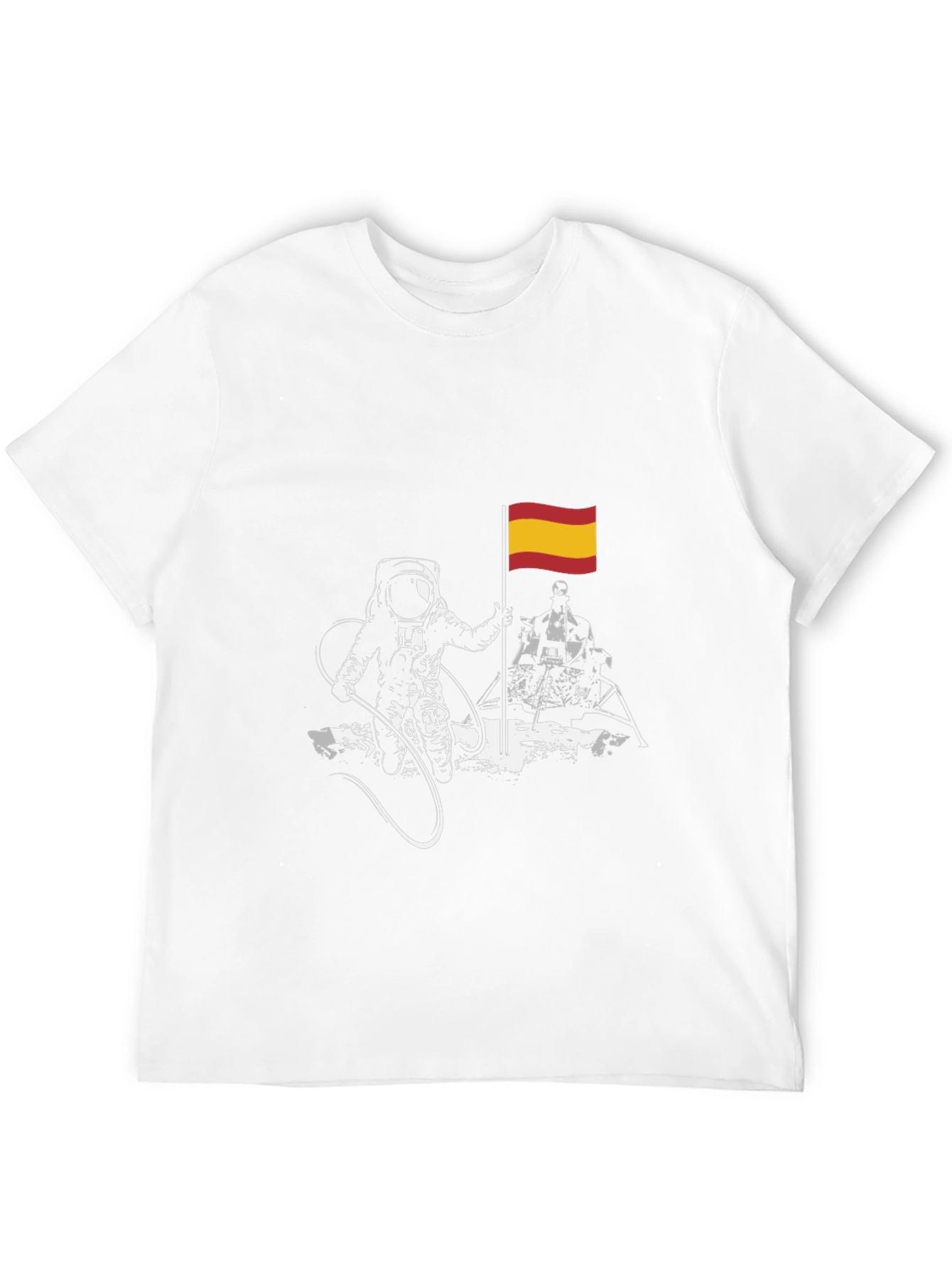 Astronaut Spanish Flag Graphic T-Shirt