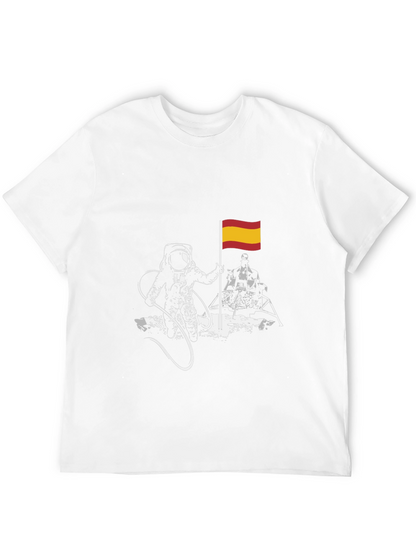 Astronaut Spanish Flag Graphic T-Shirt