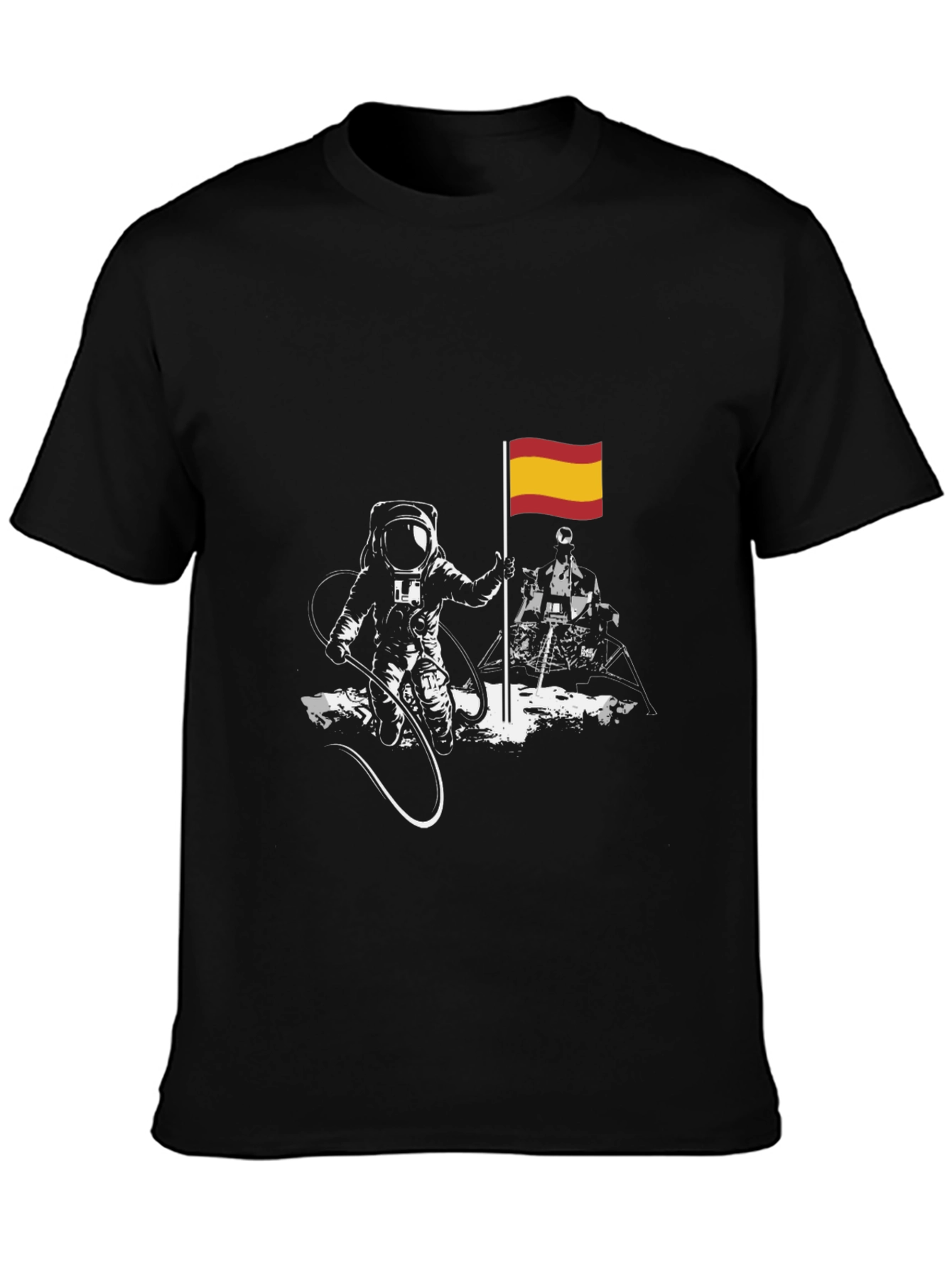 Astronaut Spanish Flag Graphic T-Shirt