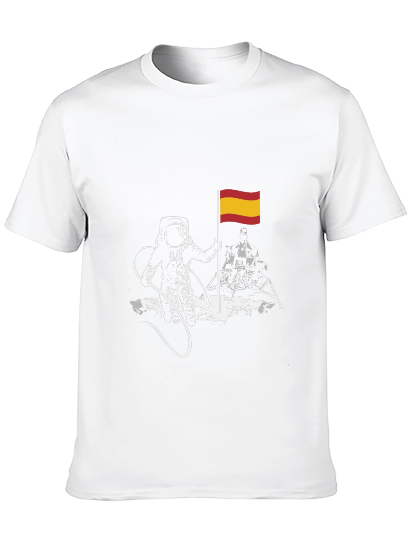 Astronaut Spanish Flag Graphic T-Shirt