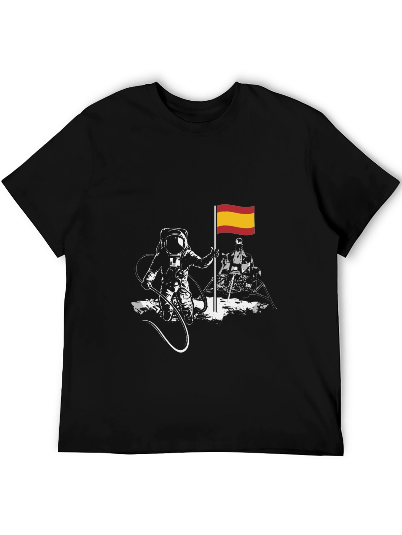 Astronaut Spanish Flag Graphic T-Shirt