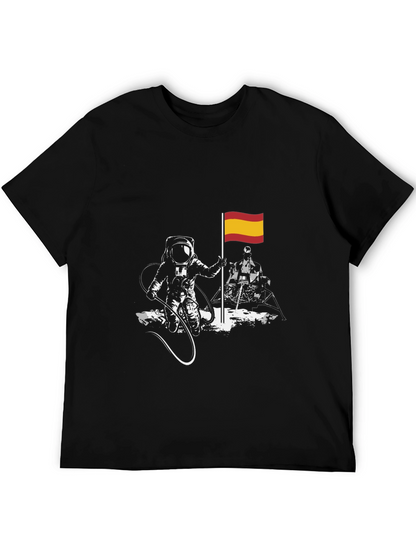 Astronaut Spanish Flag Graphic T-Shirt