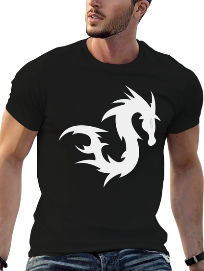 Dragon Graphic Tee - Black Cotton T-Shirt