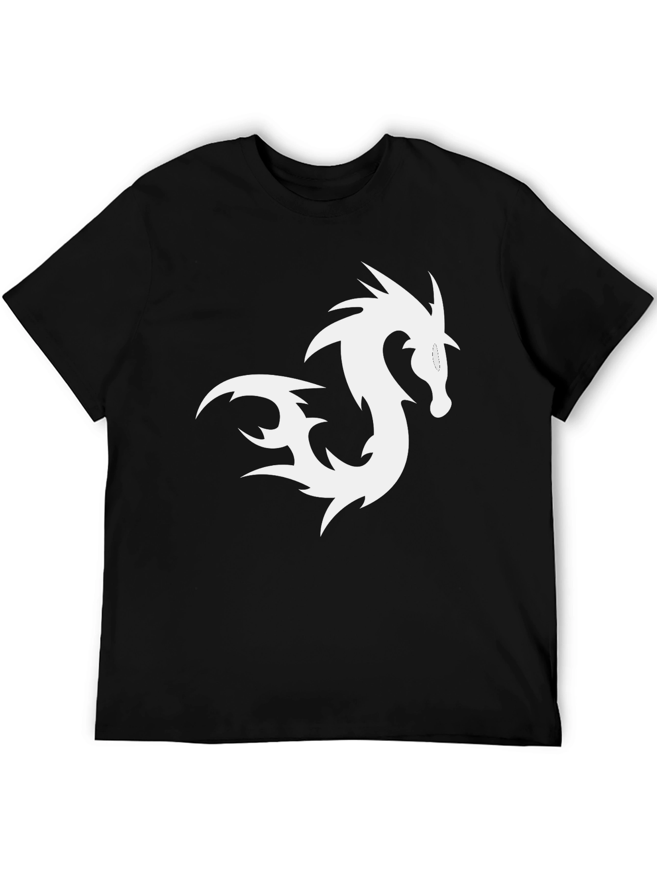 Dragon Graphic Tee - Black Cotton T-Shirt