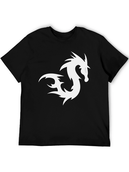 Dragon Graphic Tee - Black Cotton T-Shirt