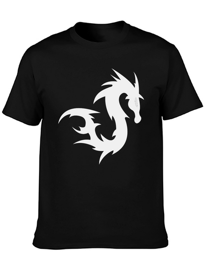 Dragon Graphic Tee - Black Cotton T-Shirt