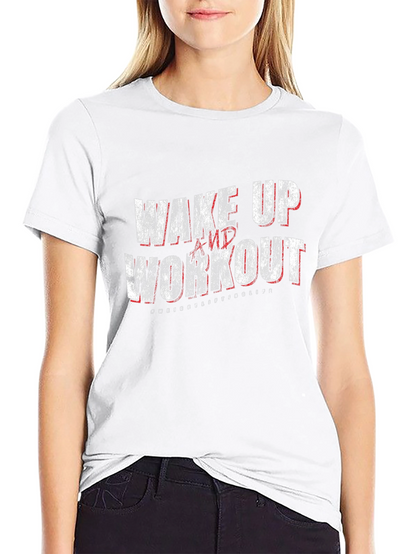 Wake Up and Workout Graphic Tee - Black