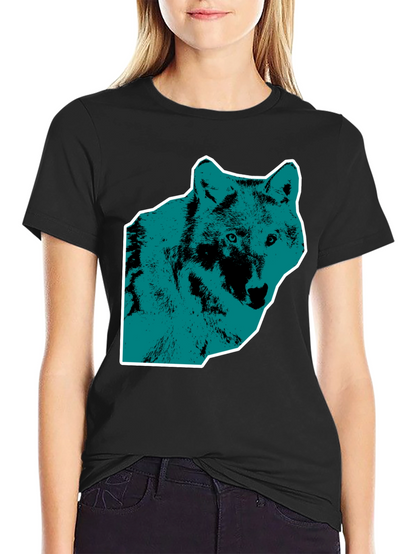Wolf Graphic Print Mens Black T-Shirt
