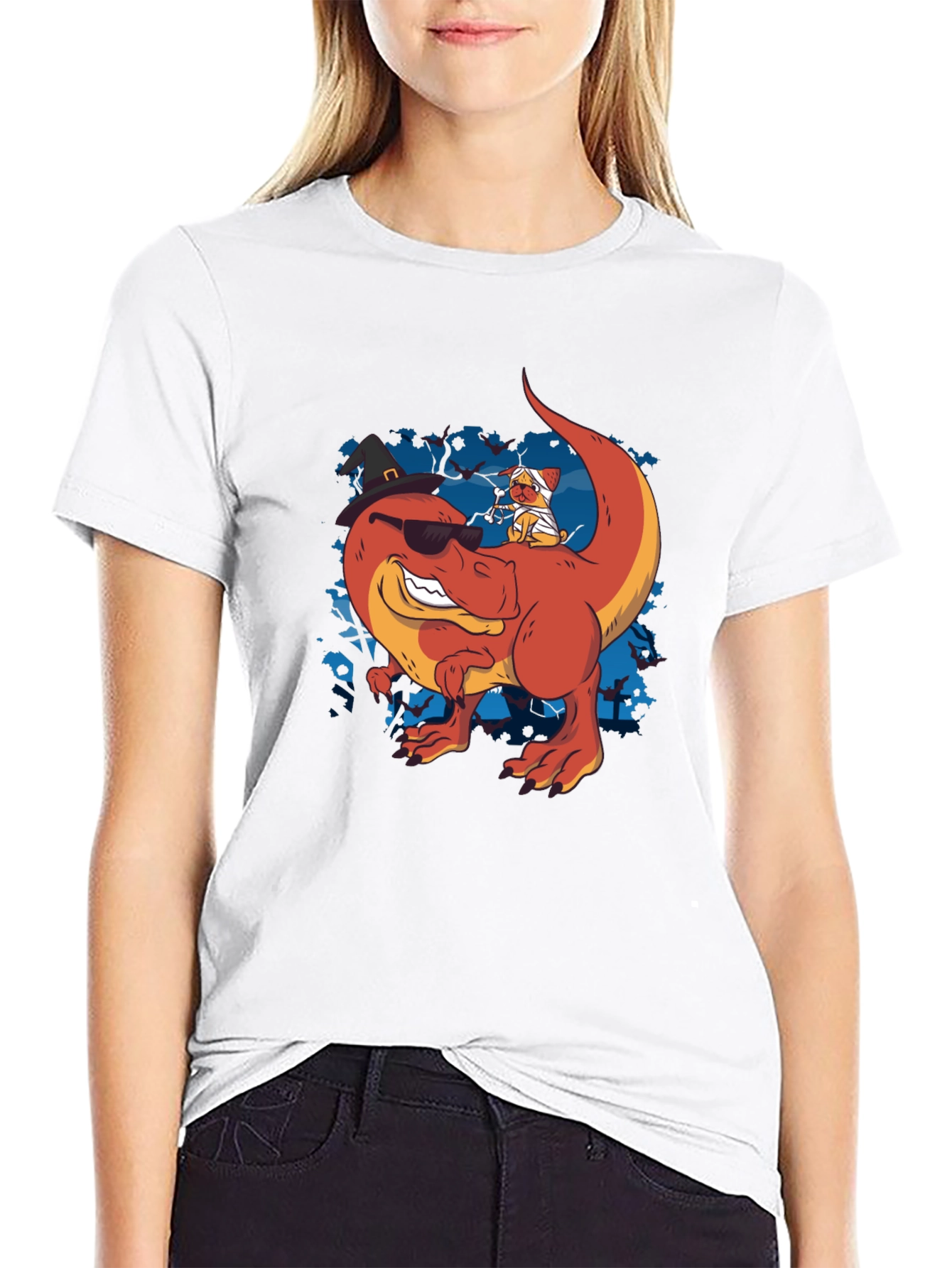Dino & Mummy Dog Halloween Tee