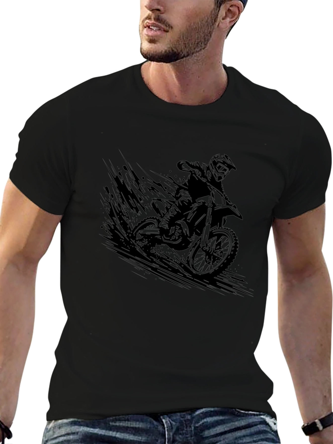 Motorcross Rider Graphic Black T-Shirt