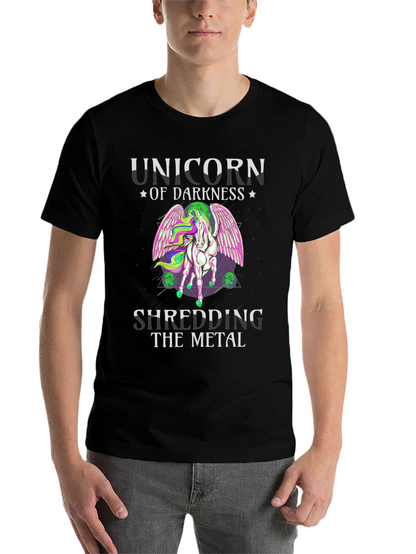 Unicorn of Darkness Shredding Metal T-Shirt