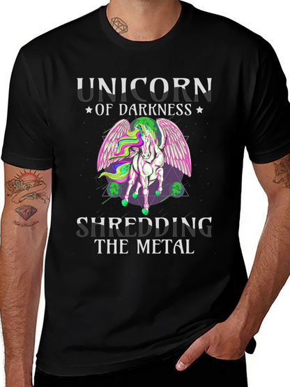 Unicorn of Darkness Shredding Metal T-Shirt