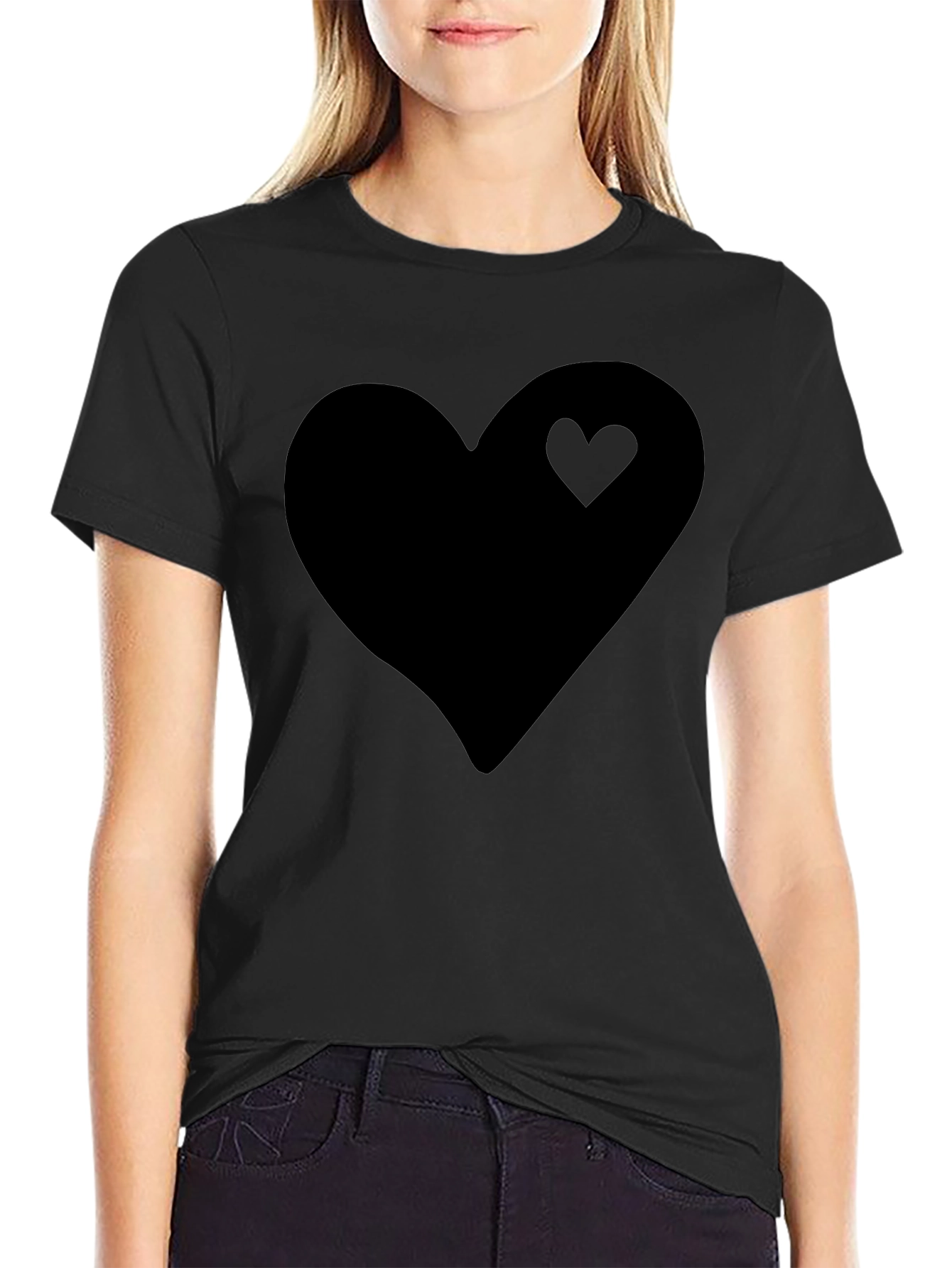 Black Heart Graphic Tee - Stylish Mens Casual Shirt