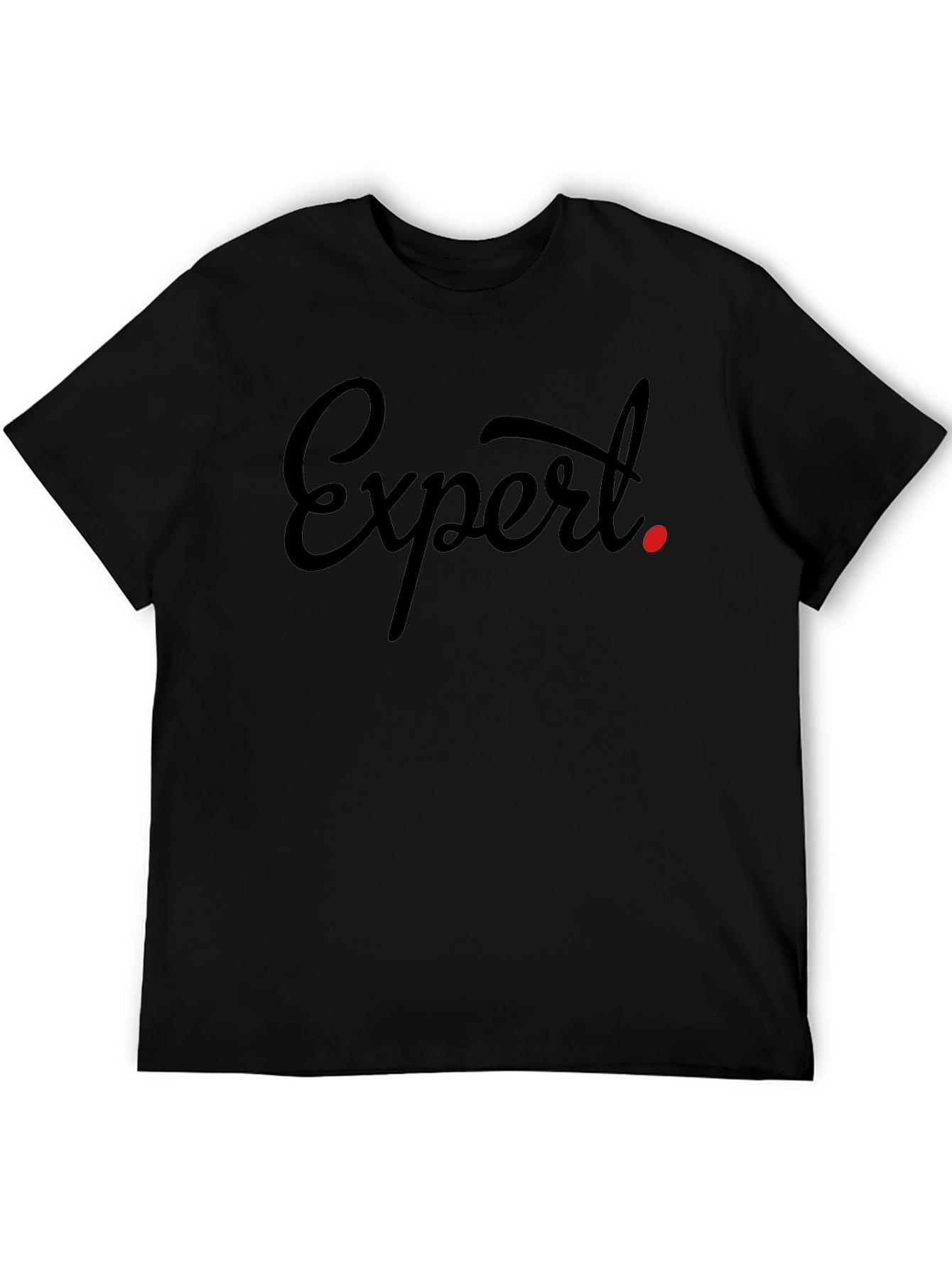 Expert Tee - Stylish Black Graphic T-Shirt