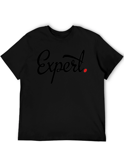 Expert Tee - Stylish Black Graphic T-Shirt