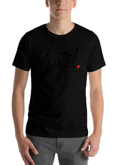 Expert Tee - Stylish Black Graphic T-Shirt