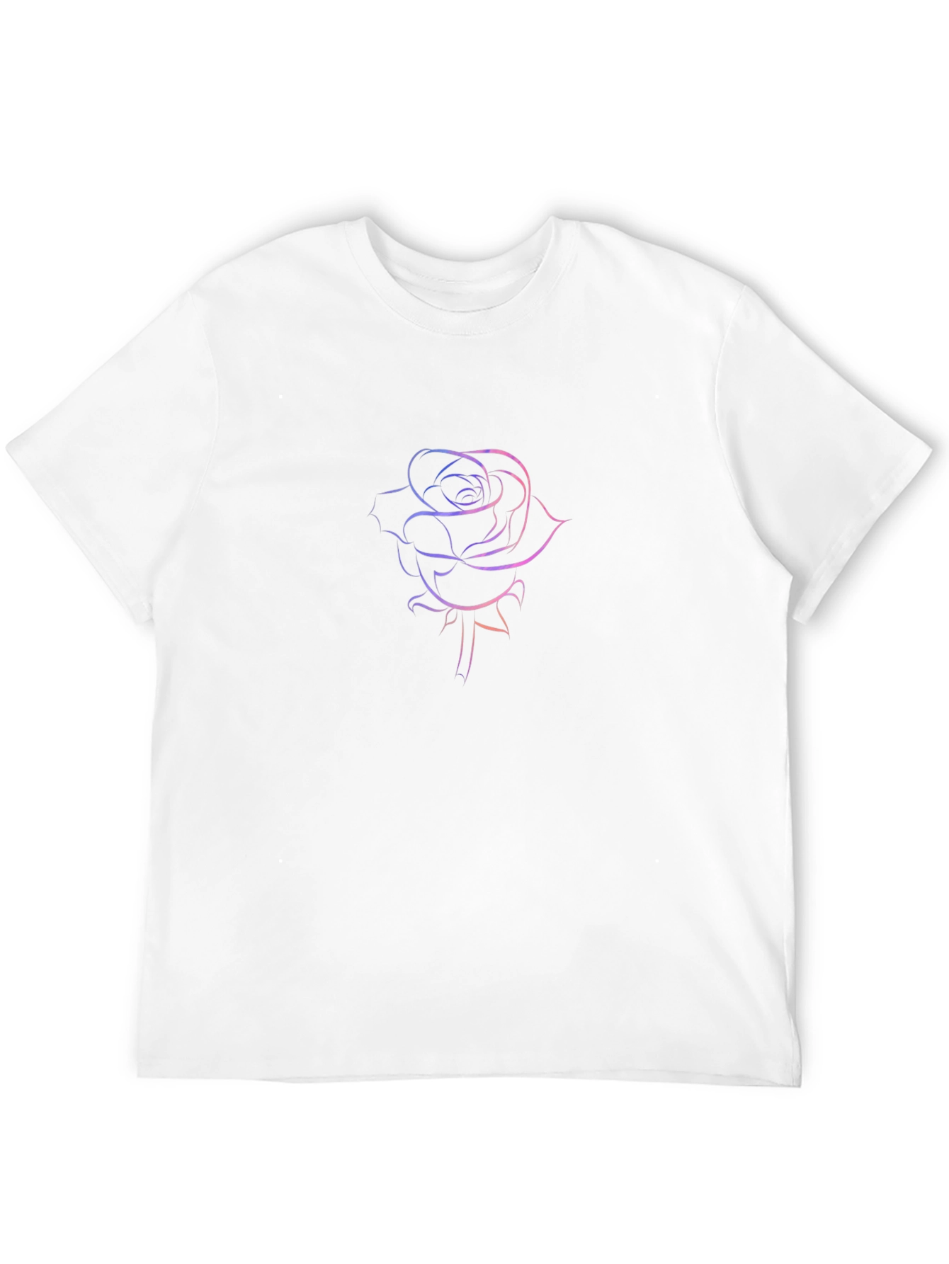 Rose Outline Graphic T-Shirt - Stylish & Modern