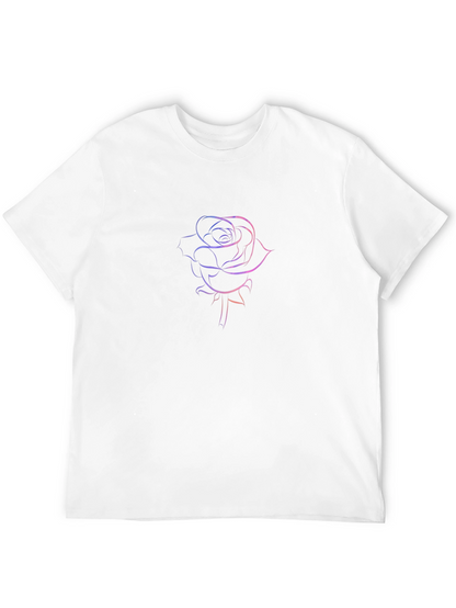 Rose Outline Graphic T-Shirt - Stylish & Modern