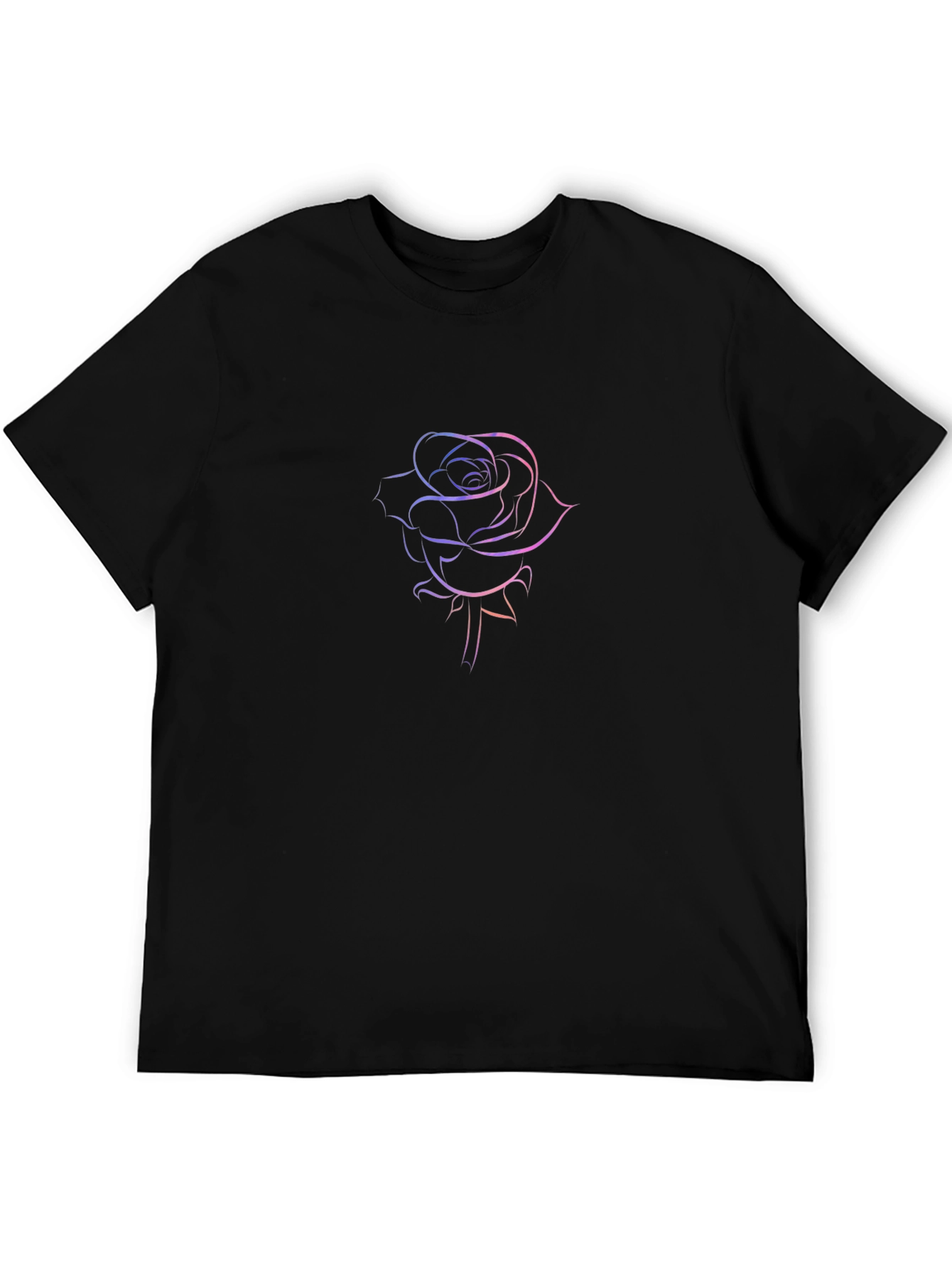 Rose Outline Graphic T-Shirt - Stylish & Modern