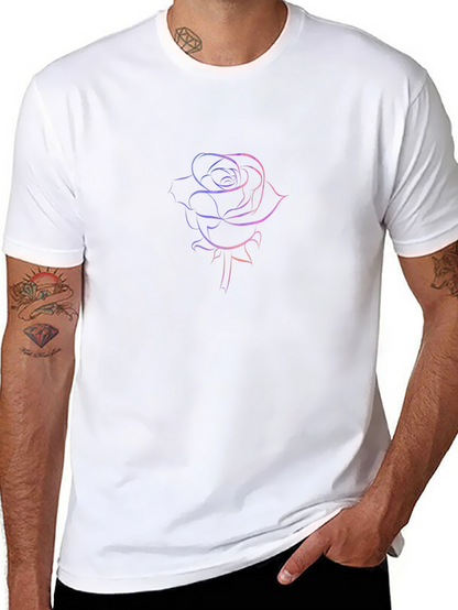 Rose Outline Graphic T-Shirt - Stylish & Modern
