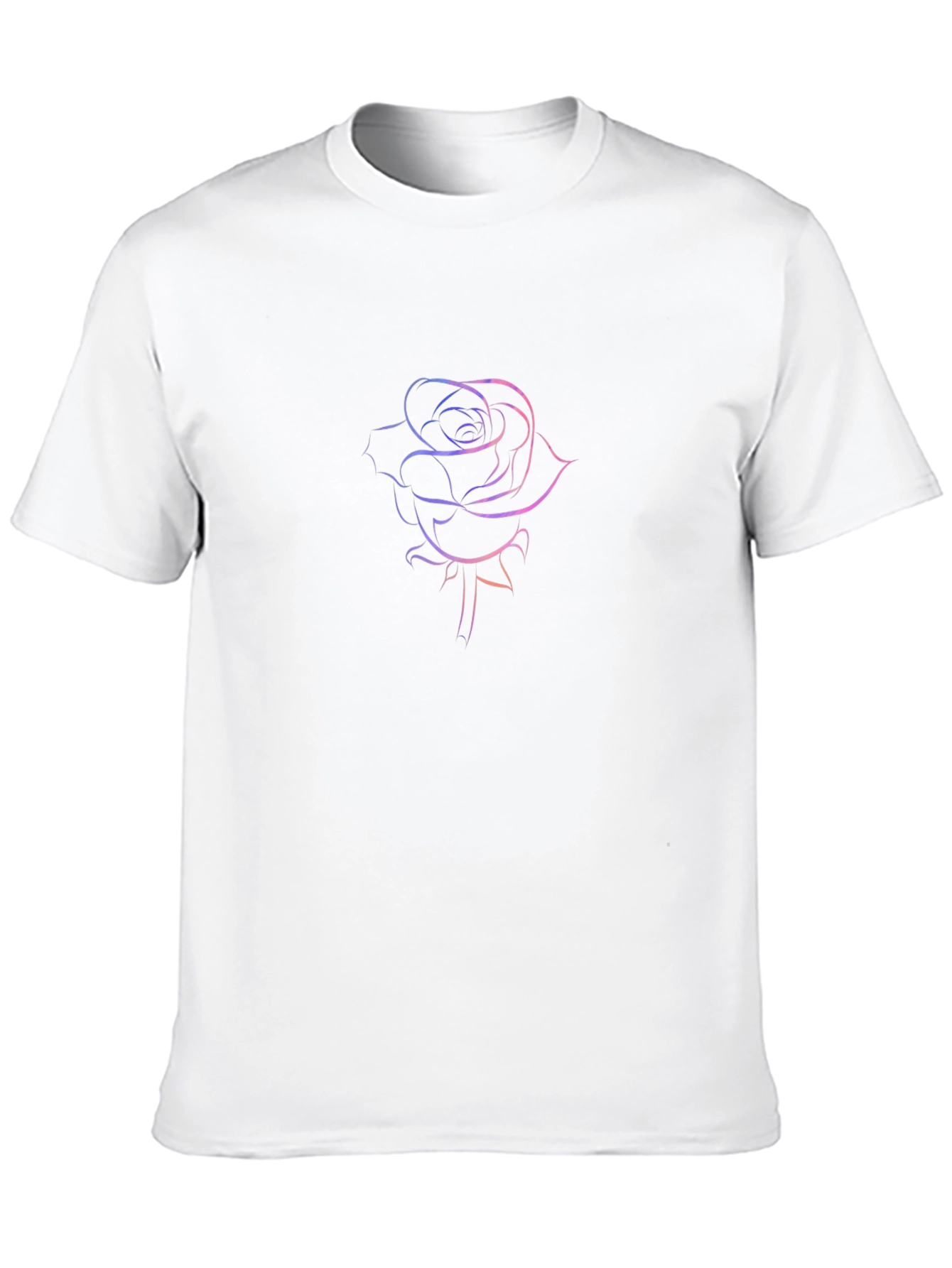 Rose Outline Graphic T-Shirt - Stylish & Modern