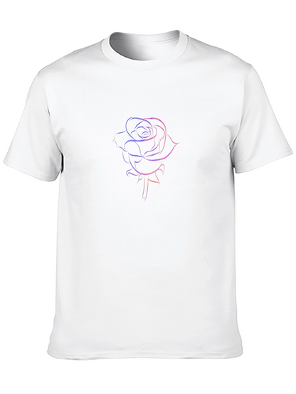 Rose Outline Graphic T-Shirt - Stylish & Modern
