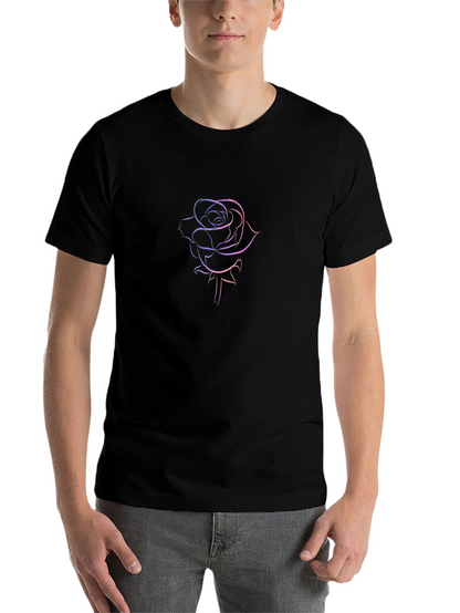 Rose Outline Graphic T-Shirt - Stylish & Modern