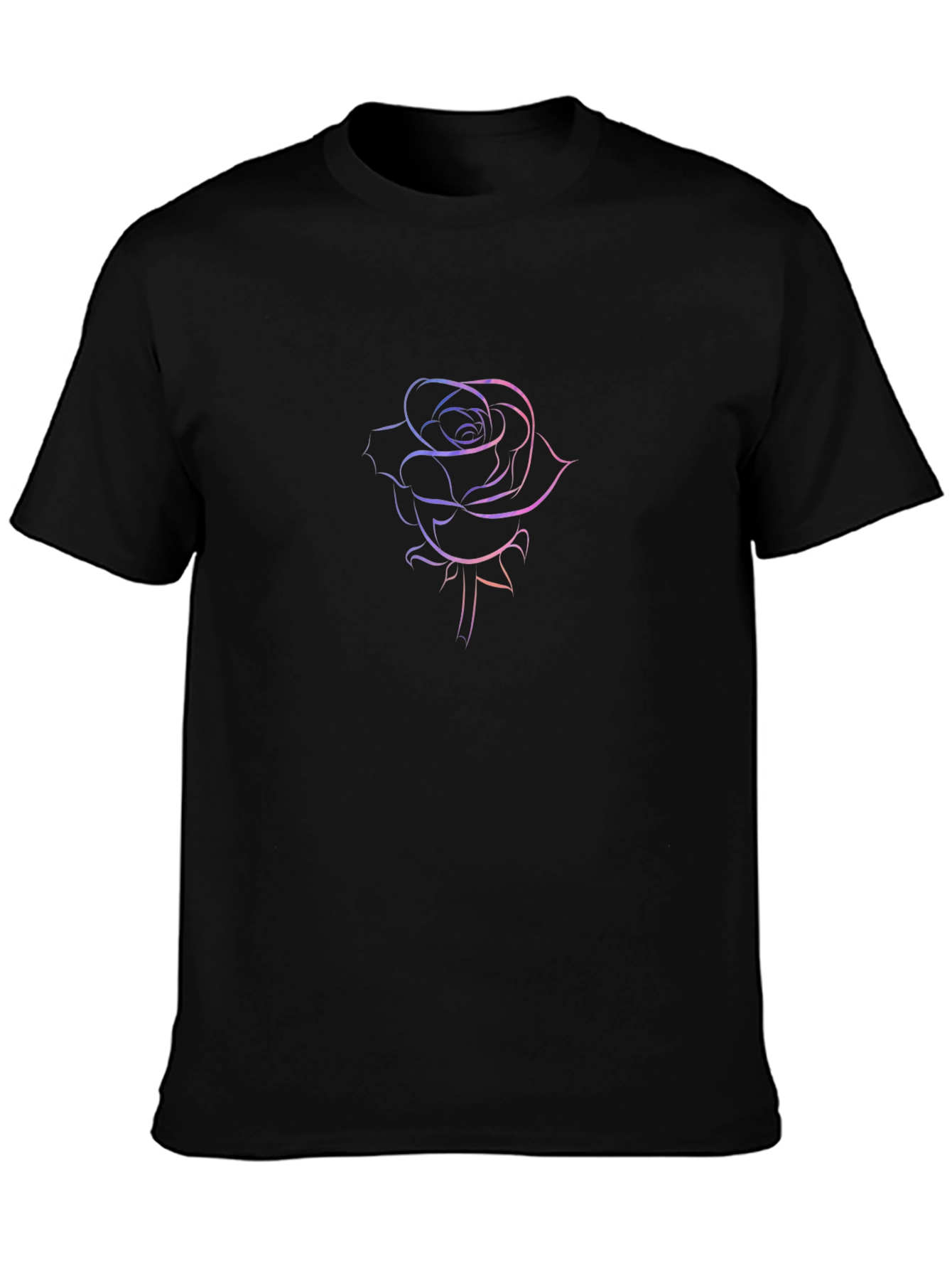 Rose Outline Graphic T-Shirt - Stylish & Modern