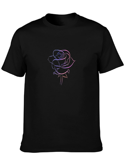 Rose Outline Graphic T-Shirt - Stylish & Modern