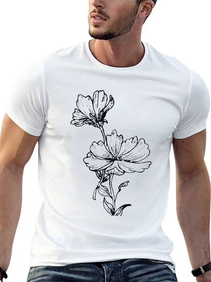 Black Floral Print T-Shirt