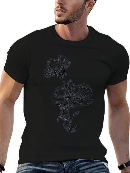 Black Floral Print T-Shirt
