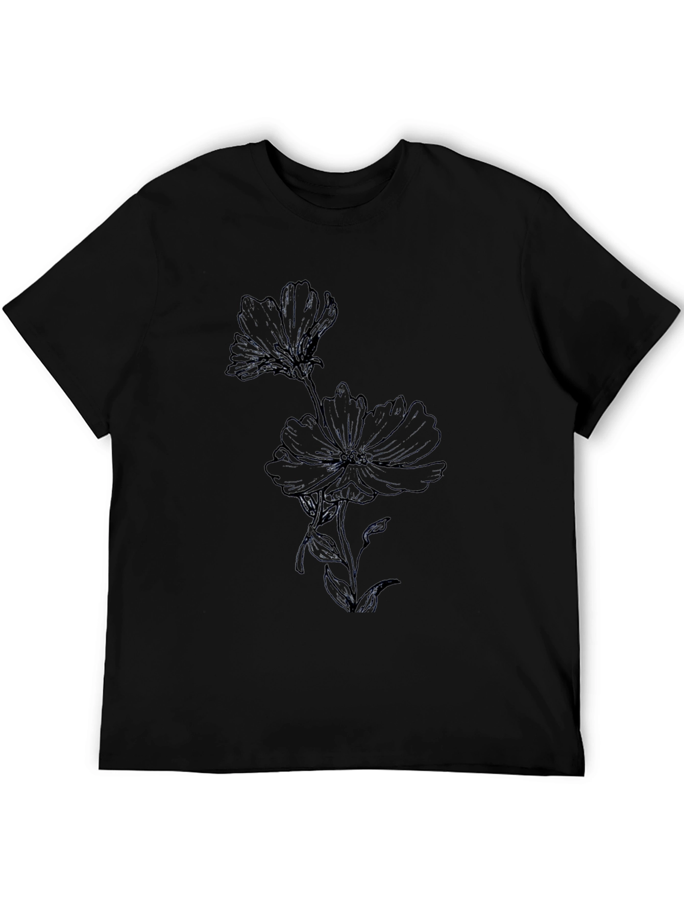 Black Floral Print T-Shirt