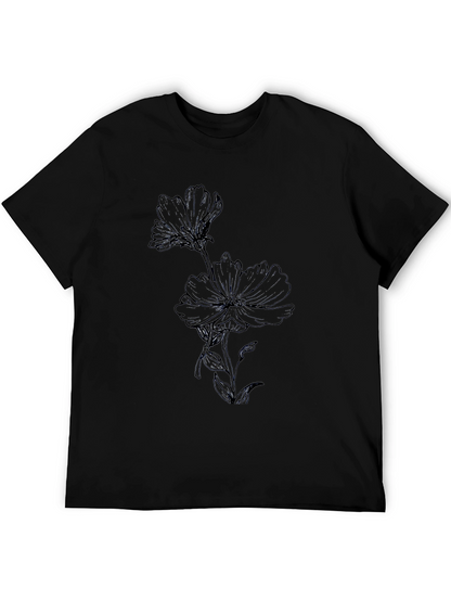 Black Floral Print T-Shirt