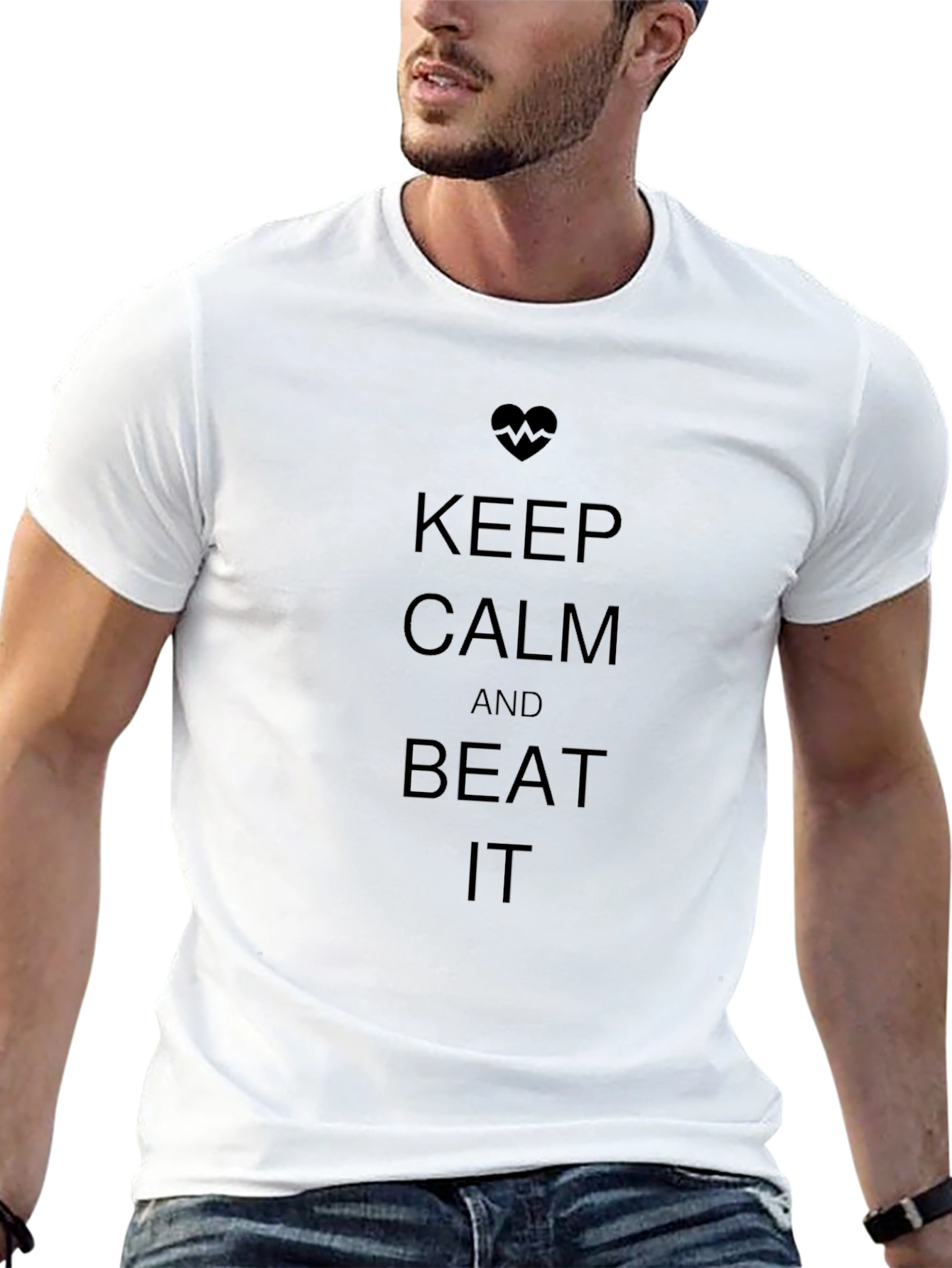 Keep Calm and Beat It Black T-Shirt