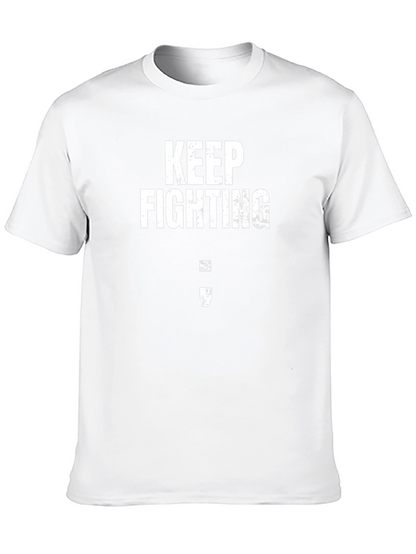 Keep Fighting Semicolon Graphic T-Shirt