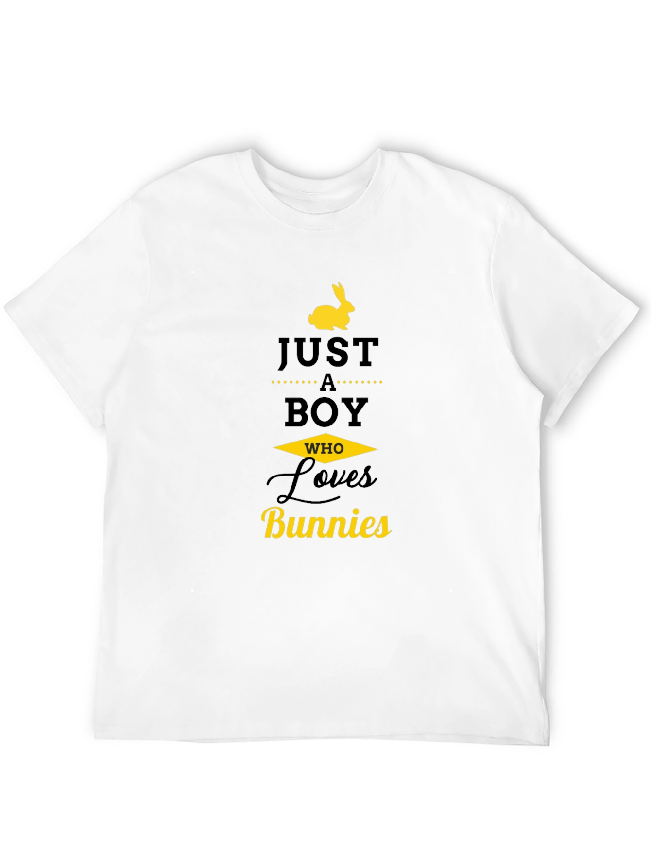 Just a Boy Who Loves Bunnies Black T-Shirt