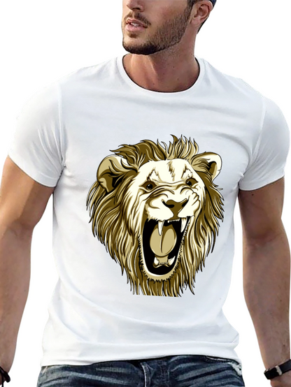 Roaring Lion Graphic Tee - Black Cotton T-Shirt